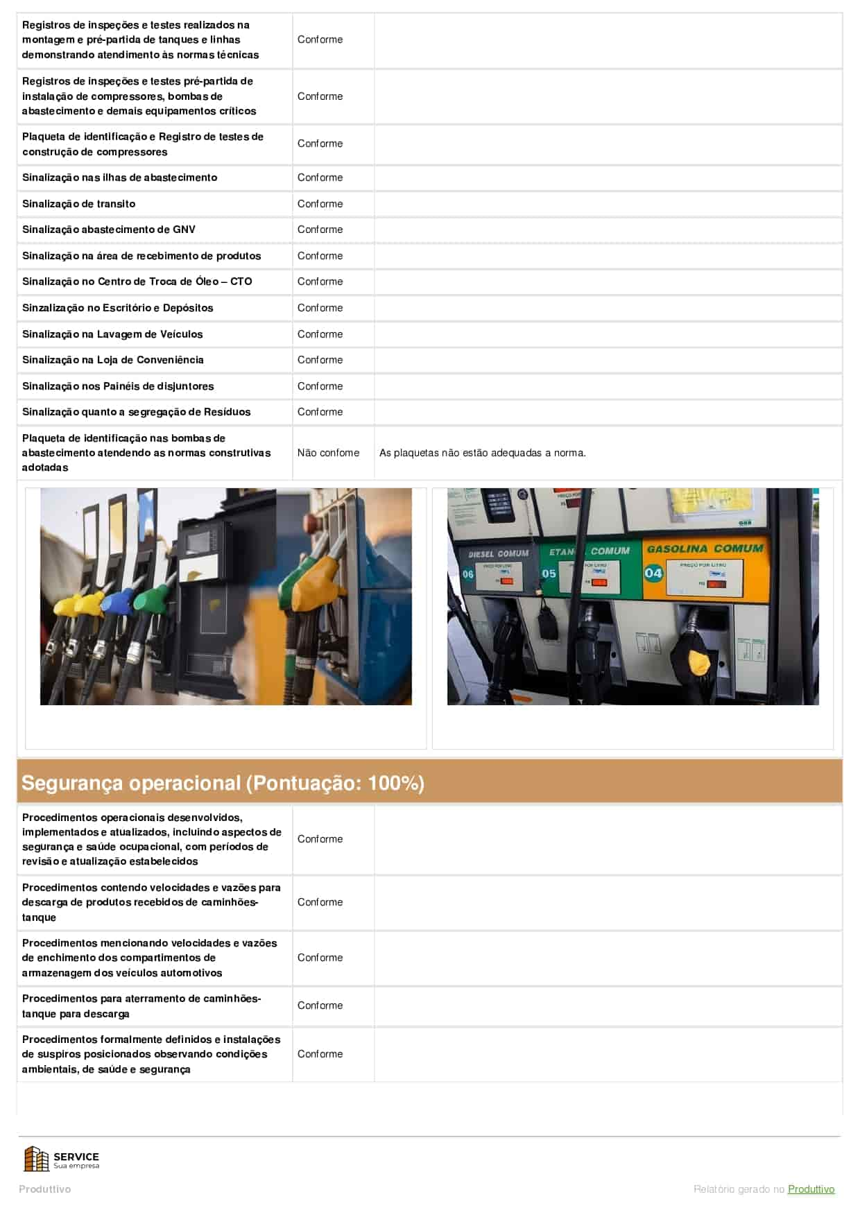 Modelo de Checklist NR 20 digital pronto para usar no sistema do Produttivo, página 03