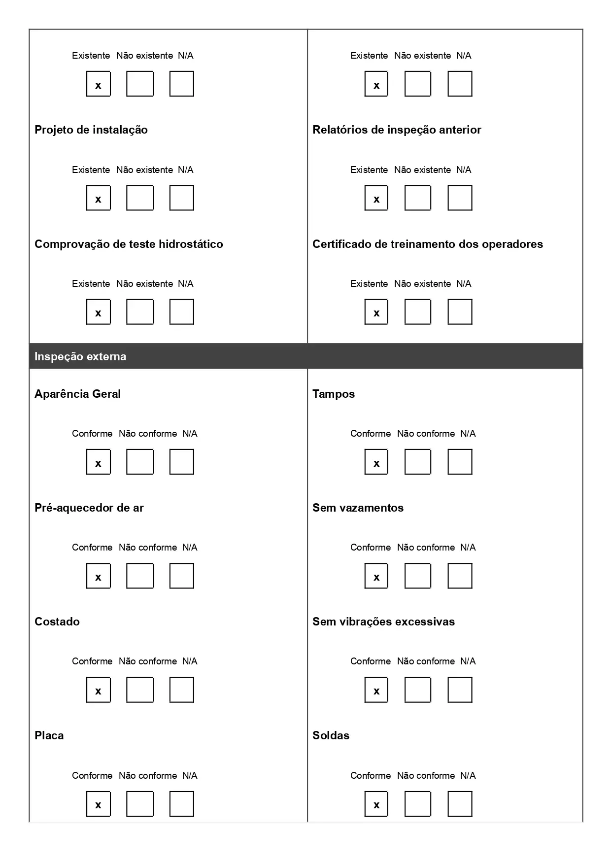 Modelo de checklist NR 13 para baixar gratuitamente em Word 03