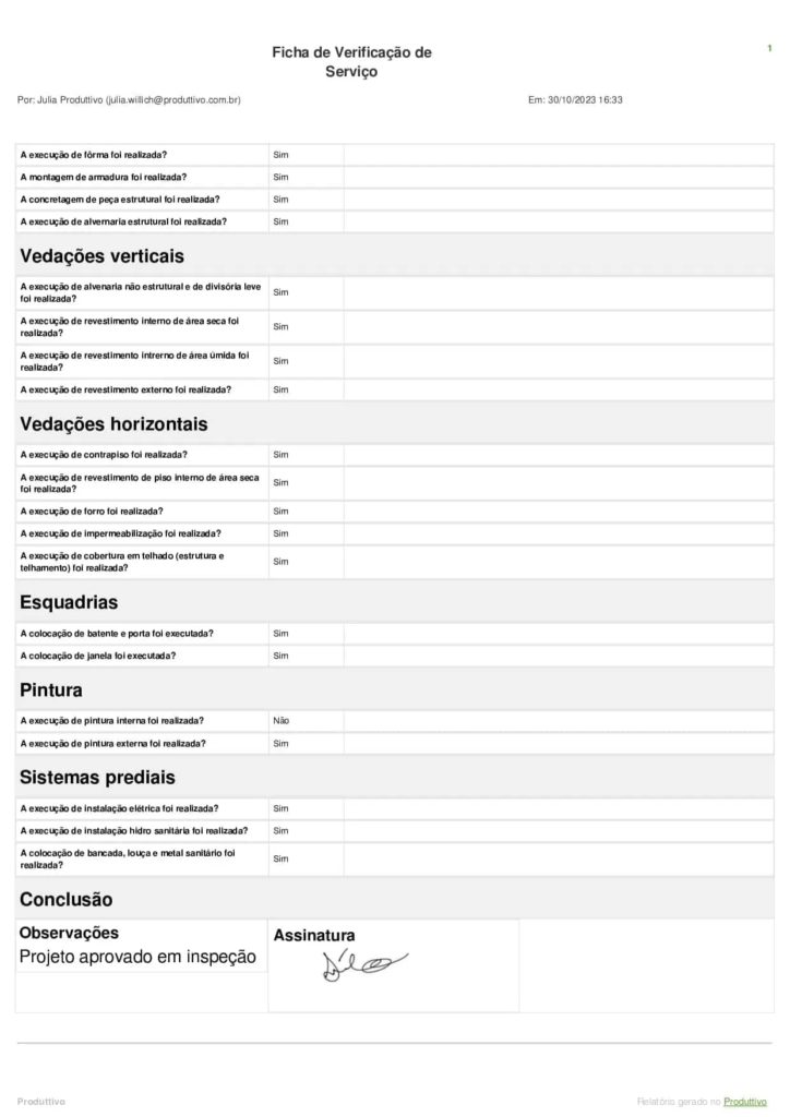 Modelo de ficha de verificação de serviço digital pronta para usar no sistema do Produttivo, página 02