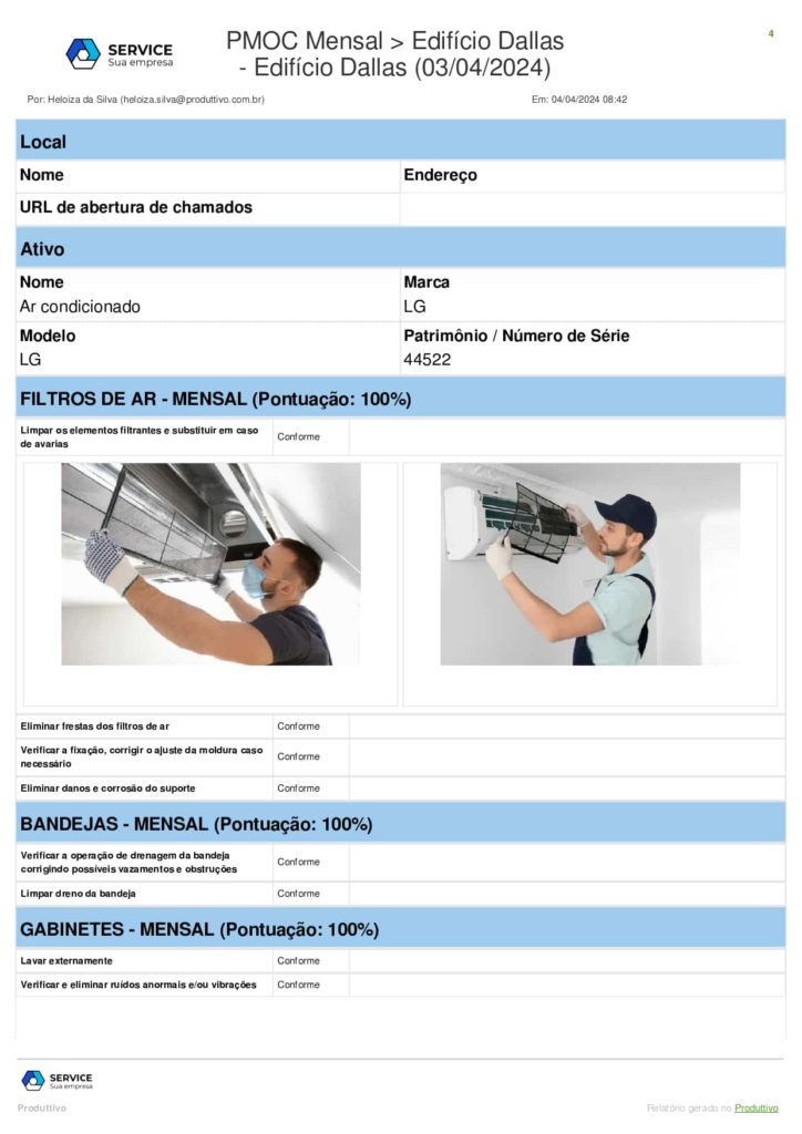 Declaração de serviços prestados mensal pronta para usar no sistema do Produttivo 04