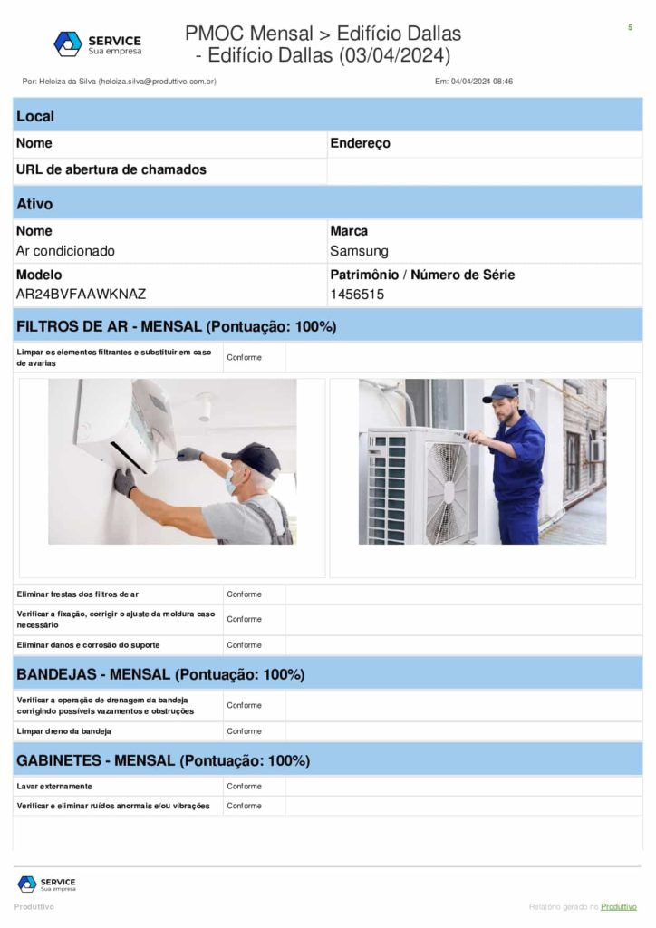 Declaração de serviços prestados mensal pronta para usar no sistema do Produttivo 07