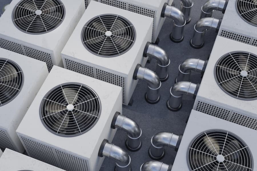 Ventilação industrial instalada em algumas empresas