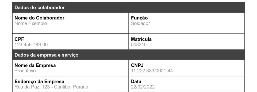 cabeçalho ficha de EPI em Word grátis