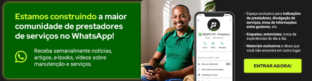 banner para entrar na comunidade do WhatsApp do Produttivo. 